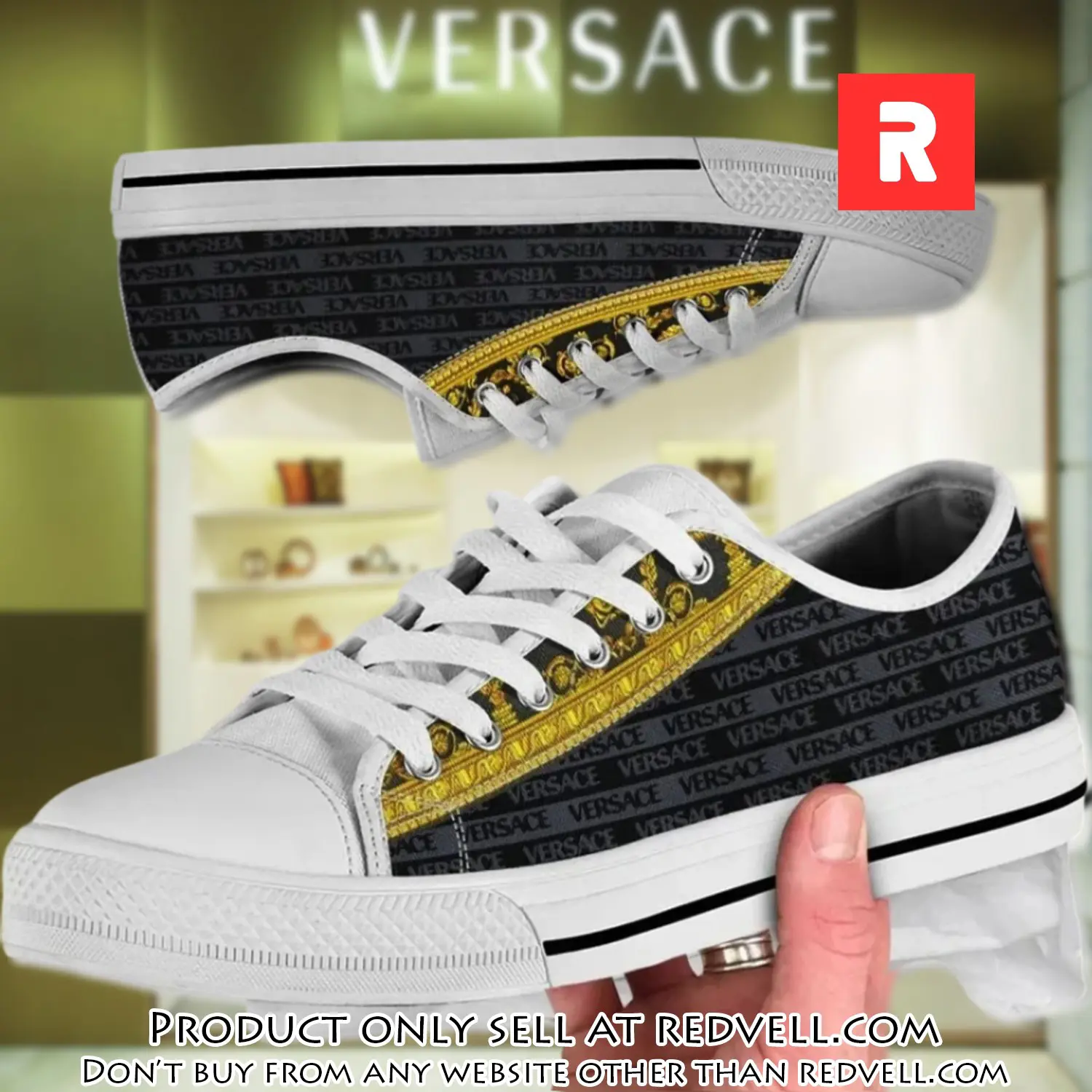 Versace grey low top canvas shoes luxury brand gifts for men women rv4506911